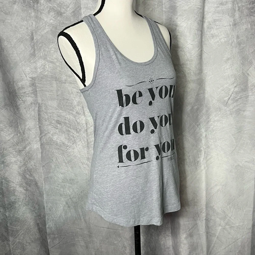 Fitness Tee Co 🌟2/$20 Gray Be You Do You For You Racerback Tank Top - LG - Picture 3 of 9